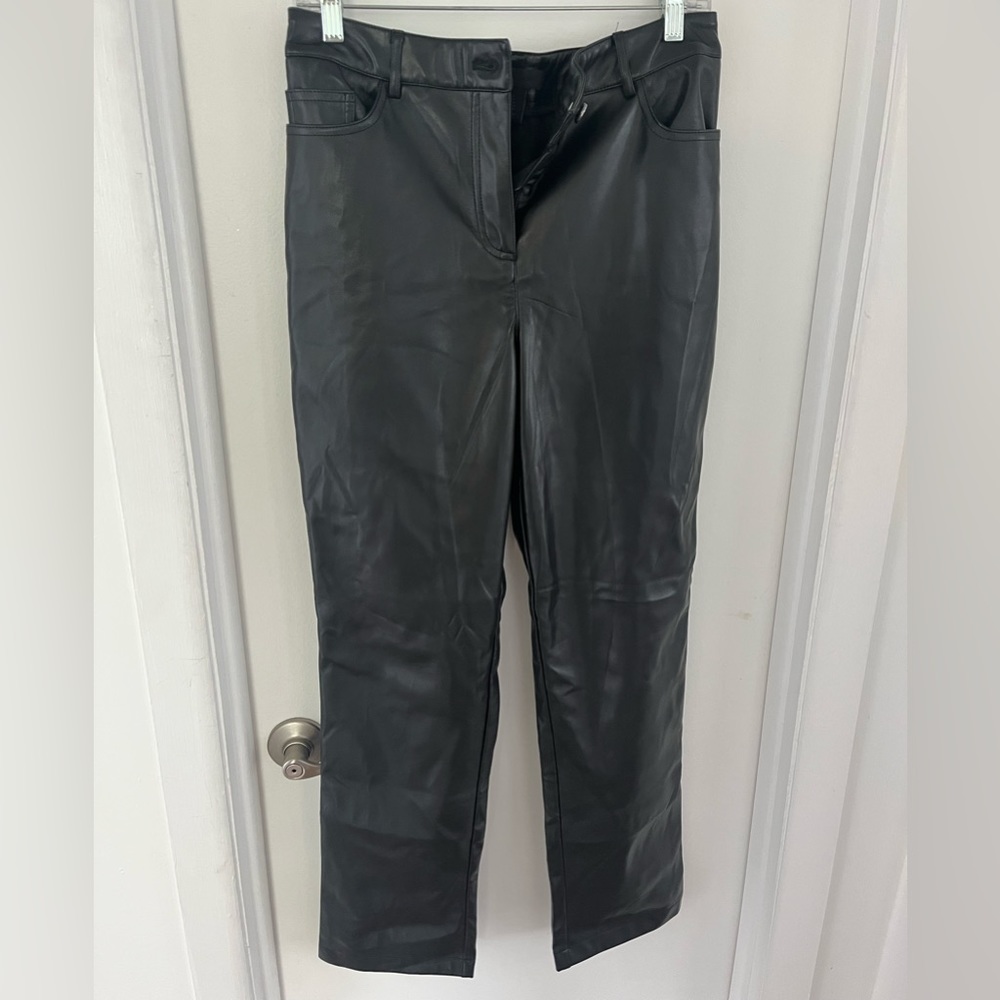 Black pleather Maison cinqcent pants
